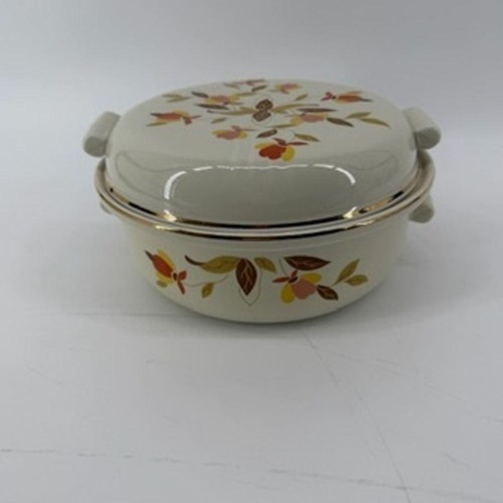Hall Superior Autumn Leaf Casserole Dish with Lid Mary Dunbar Jewel Tea Vintage